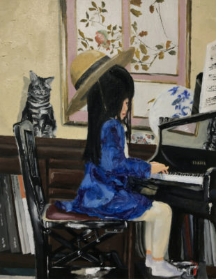 a girl playing the piano